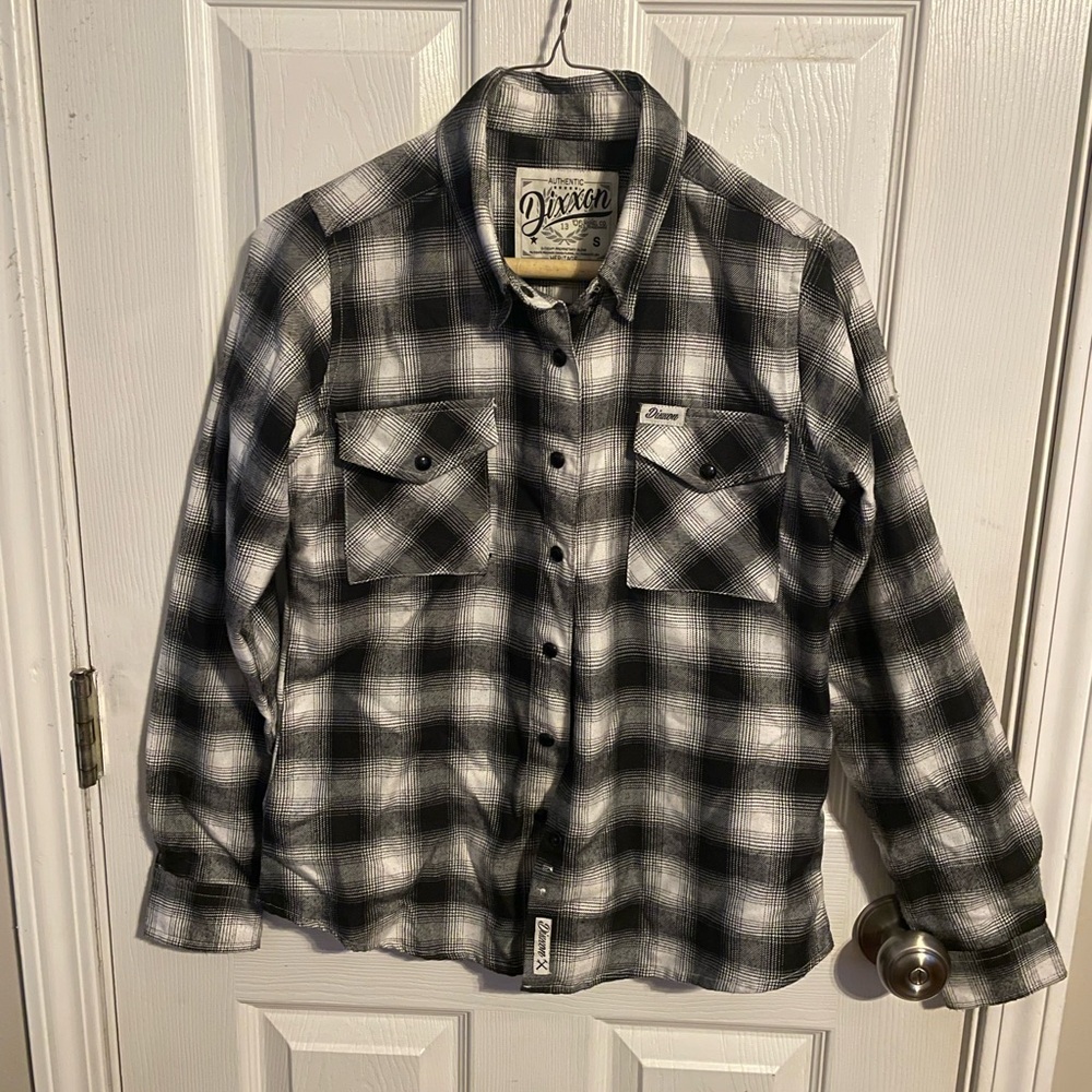Dixxon Women’s Black and White Plaid Flannel